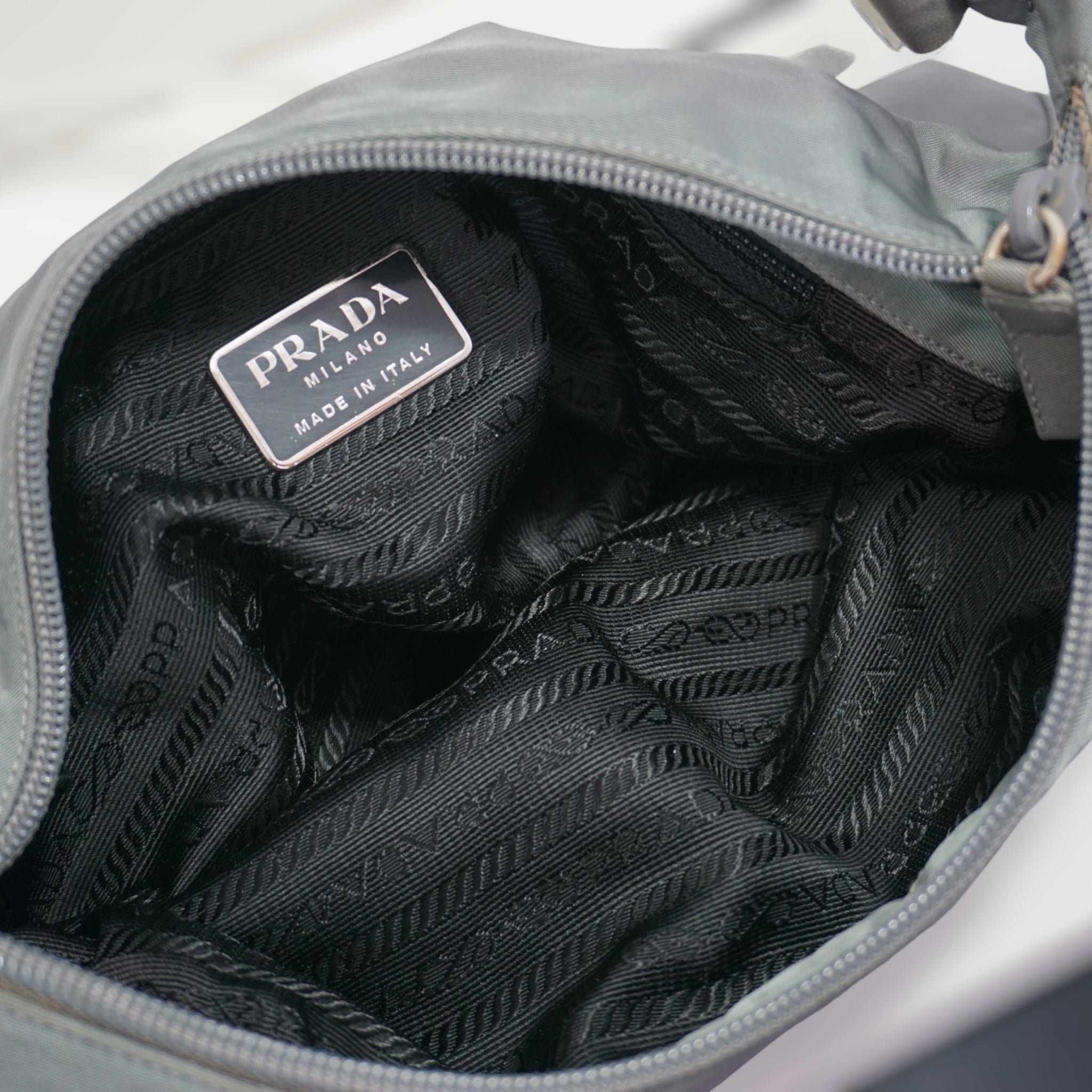 Prada Gray Shoulder Bag