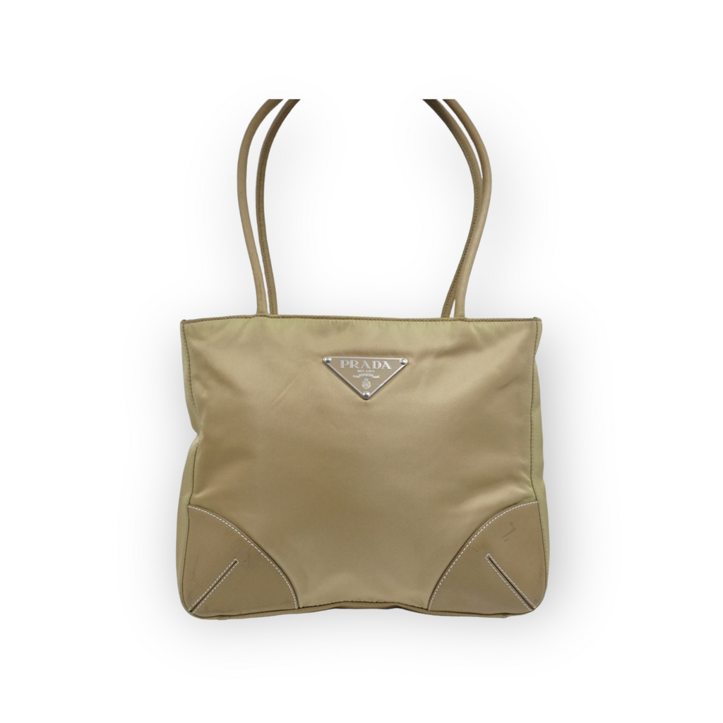 Prada top handbag beige